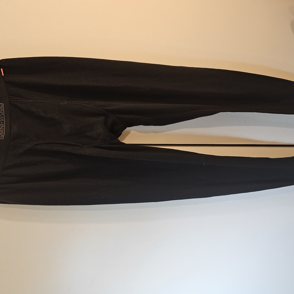 Omni Wool Black Base Layer Mens Small Top & Bottom Leggings Ski Winter